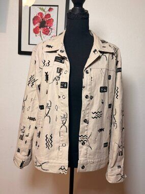 Chico's Design Jacket Boho Tribal Southwestern Santa Fe Style S